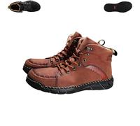 Vilobel Men Non Slip on Shoes, Men's Orthopedic Safety Work Boots, Waterproof Lightweight Shock Absorption(Red,10)
