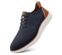 VILOCY Men's Hands Free Slip on Casual Dress Sneakers Laceless Walking Shoes Fashion Sneakers Breeze Tennis Business Oxfords, Navy, 9.5