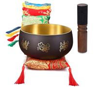 ViLoSa Tibetan Singing Bowl Set - Meditation Sound Bowl Handcrafted in Nepal with Striker & Cushion -ENHANCES YOGA, MEDITATION, PRAYER Mindfulness, and Stress Relief - Unique Spiritual Gifts (4")