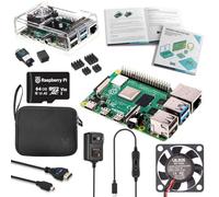 Vilros Raspberry Pi 4 Complete Starter Kit- Includes Raspberry Pi 4 Board, Fan Cooled Case, 64GB Preloaded Micro SD Card and More (8GB, Clear Transparent Case)