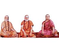 Vils Sringeri Shri Abhinava Vidyatirtha Shri Bharati Tirtha & Shri Vidhushekhara Bharati Mahaswamiji Divine Holy Blessing Wood & Plastic Photo Frame Cutout with Backstand for Pooja (4 inch X 10 inch)