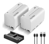 VILTROX Batteries NP-F750 Replacement Battery 2 pcs Battery and Dual USB-C Charger,Smart LED for Sony NP-F970 F960 F950 F770 F750 F570 F550 Compatible Godox VILTROX Neewer Camcorder/Monitor/Camera