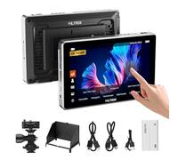 VILTROX DC-L1 7" Camera Field Monitor Touchscreen DSLR Kamera Monitor with 170° Wide View Angle,600 Nits,HD 1280x800 IPS 4K HDMI Loop in/Out with Peak Focus Video Assist Waveform,Battery,Sunshade Hood