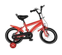 Viluza 14 Inch Children's Bicycle with Training Wheels Suitable for Boys/Girls, Height Adjustable Carbon Steel Kids Bike with Stabilisers & Bell for 3-6 Years Old, Training Vehicles w/Fenders (Red)