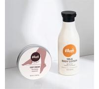 Vilvah Foot Cream and Body Lotion Kit - Deep Hydration Foot & Body Moisture Set with Oat Milk, Shea Butter & Peppermint for Soft, Comfort-Ready Skin