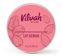 Vilvah Natural Lip Scrub 20 g - Organic Sugar Exfoliant with Lemon Extract & Shea Butter - Gently Brightens, Heals Chapped Lips & Fades Pigmentation