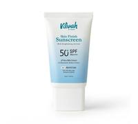 Vilvah Skin Finish Sunscreen SPF 50 P No White Cast, Water-Resistant Sunscreen | Hydrating, Lightweight, Non-Greasy | UVA & UVB Protection with Natural UV Filters & Rice Milk | 50g