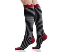 VIM & VIGR 30-40 mmHg Compression Socks for Women & Men (Black & Grey Little Stripe Nylon, Small/Medium (1))