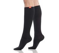 VIM & VIGR Cotton 15-20 mmHg Graduated Compression Socks for Women & Men (Black Solid, Medium/Large Wide Calf (5))