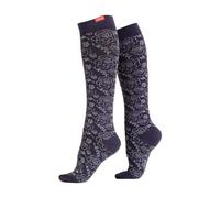 VIM&VIGR Wide Calf Graduated Compression Socks 20-30 mmhg with Merino Wool - S-M - Vintage Purple
