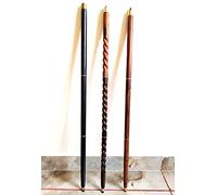 Vimal Nautical 3 Piece Wooden Walking Stick Brown Black Victorian Handle Walking Spiral with Plane Stick 100% Pure Metal Brass Rubber Tip