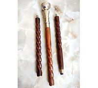 Vimal Nautical Brown & Silver Wooden Walking Stick with Beautiful Brass Chrome Designer Handle Canes