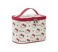 Vimanllie Large Makeup Bag Cosmetic Bag Portable Travel Makeup Organizer with Handle-Lightweight Oxford Fabric Bag with Makeup Brush Compartment, Cute Toiletry Case for Women, Blazing Rose, Fashion