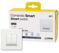 VIMAR 0K03906.03 Eikon Evo Friends of Hue Smart Switch Kit, Wireless Light Switch without Battery, Dimmer Switch Kit contains Double Cover Plate, Mounting Frame, Switch And 2 Buttons