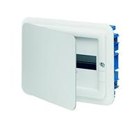 Vimar 0TV53112.B IP40 Switchboard, 12 Modules, DIN Rail, White Door, Complete with Recessed Box for Masonry Walls
