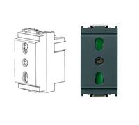 Vimar 16203 Bipresa Secury Standard ITA 2 P + T 16 A P17/11 Gray Series Idea