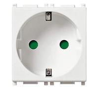 Vimar Flat Series - Sicury Socket 2 Poles + 16A Earth Automatic Terminal White