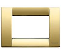 Vimar idea Series - Classic 3-Module Cover Plate Metal Shiny Gold