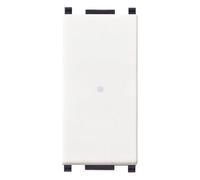 Vimar Plana 14104 Toggle Switch 1P 10AX 250V Axially Illuminated Button Replaceable White Max 100W for Lamps with Integrated Ballast (IEC 60669-1:2017)