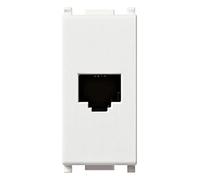 Vimar Plana Series 14320 Telephone Socket RJ11, 6-Position 4 Contact (6/4), Connection Terminal, White