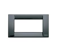 Vimar Series Idea - Classic Plate 4 Module Metal Black