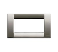 Vimar Series Idea - Classic Plate 4 Modules Metal Chrome Black
