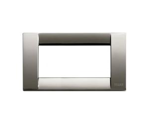 Vimar Series Idea - Classic Plate 4 Modules Metal Chrome Black