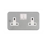 Vimark VM1209DP Metalclad 2 Gang 13A Switched Socket Double Pole