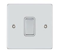 Vimark Vpd1203Chw Pro Décor 1 Gang 2 Way 10A Switch Polished Chrome White Insert