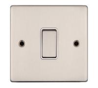 Vimark Vpd1203Ssw Pro Décor 1 Gang 2 Way 10A Switch Stainless Steel White Insert