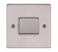 Vimark Vpd1247Ssw Pro Décor 3 Pole Fan Isolator 10A Stainless Steel White Insert