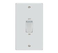 Vimark VPD1301CHW Pro Décor 50A DP Switch Tall Polished Chrome White Insert
