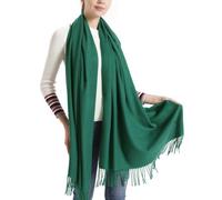 vimate Blanket Scarf Shawl, Plain Color Jasper Atrovirens Pashmina Wraps and Shawls for Women(UK-Atrovirens)