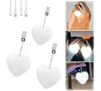 VIMAZ 3Pcs Rechargeable Purse Light Handbag Light,Bag Lights for Handbag,Touch Activated Purse LED Lamp Heart Lights,Heart Shape Hanging Night Lights for Women Ladies Girls
