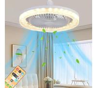 VIMAZ Ceiling Fans with Lights and Remote, Crystal Ceiling Fan Light with 4 Speeds 3 Dimmable Colors Quiet, Timing Light with Fan for Living Dining Room Bedroom