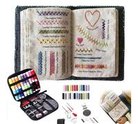 vimaz Embroidery Stitch Book, DIY Sewing Book with Needle Thread Tool, Embroidery Kit for Beginners, Craft Kit for Needlepoint Cross Stitch Patterns Hand Embroidery Learning (2)