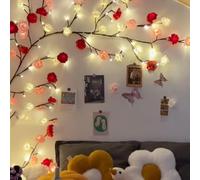 VIMAZ Rose LED Tree Branch Lights for Wall Art,8 Modes Rose Wall Lights with 48 LED,Remote,Timer,Roses Lamp LED Vine Fairy Lights,Decorations for Bedroom,Christmas