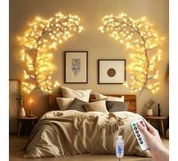 VIMAZ Twinkling Tree Twig Lights with 8 Lighting Modes,Timer,Remote,91inch 144 LED Wall Fairy Lights for Aesthetic Bedroom,Willow Vine Tree Branch Lights,Light Up LED Wall Art for Living Room Decor