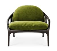 Vime Lounge Chair dark brown leather - green velvet Morpho - 5404023623973