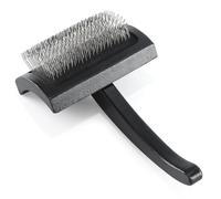 Vimfashi Dog Slicker Brush Dog Grooming Brush with Extra Long Stainless Steel Pin Wooden Dog Brush for Long Haired Dogs Poodles Goldendoodles and Labradoodles Large Dog Brush Black
