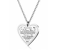 VIMIEW Grandmother and Granddaughter Pendant Necklace,Heart Pendant Charm Inspirational Jewelry for Women Teen Girl,Christmas Birthday Mother's Day Graduation Gift for Grandma or Granddaughter.,