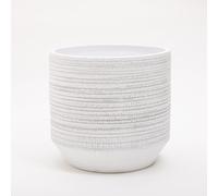 Vimin Box Large and Elegant Terracotta Pot | Modern Decorative Vase for Plants, Flowers, Succulents, Small Trees | Indoor or Outdoor (White/Grey, Ø35 - H 32 cm)