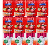 VIMIX Quickk Milk Magic Sipper Chocolate, Strawbeery, Birthday Cake Jumbo, Unicorn Strawbeery-banana-forest fruit Flavour Straws 78g (08 Packs, Strawbeerry)