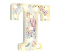 Vimlits Light Up Letters for Girls, Unicorn Gifts for Girls Bedroom LED Letter Lights Warm White Alphabet Sign Birthday Party Decorations Night Light Christmas Valentine Wall Table Decor - T
