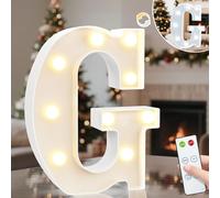 Vimlits Light Up Letters, LED Letter Lights Cool White and Warm White, Alphabet Sign Gifts for Girls Boys Birthday Party Wedding Decorations Remote Bedroom Night Light Christmas Wall Table Decor - G