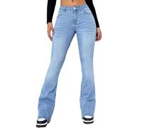 Vimlo Celestias Lift Jeans, Celestias Jeans, Womens Curvy High Waist Tummy Control Stretch Butt Lifting Flare Skinny Jeans(Light blue,L)