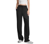 Vimlo Daisy Grace Wide Leg Trousers, High Waisted Work Pants for Women Business Casual Office Dress Pants with Pockets(Black,SMALL_PETITE)