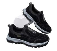 Vimlo Daladder Mens Orthopedic Walking Shoes, 2024 New Men's Comfortable Waterproof Outdooe Slip on Orthopedic Hiking Shoes (Color : Black, Size : 43)