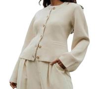 Vimlo Describeu Cardigan, Ultra Soft Button Cardigan Oprah, Ultra-Soft Slimming Button Cardigan Sweater Women With Pockets (Color : Beige, Size : L)