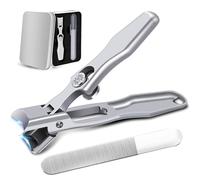 Vimlo German Nail Clippers, Luxury, Silver, Stainless Steel, Curved Blade, Anti-Splash, Unisex Adult